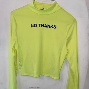 FashionNova Mock Neck Top in Neon Green